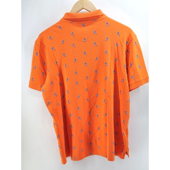 Arturo Calle Tucan Bird Polo Orange Print All‎ Over Shirt Large - Picture 7 of 7